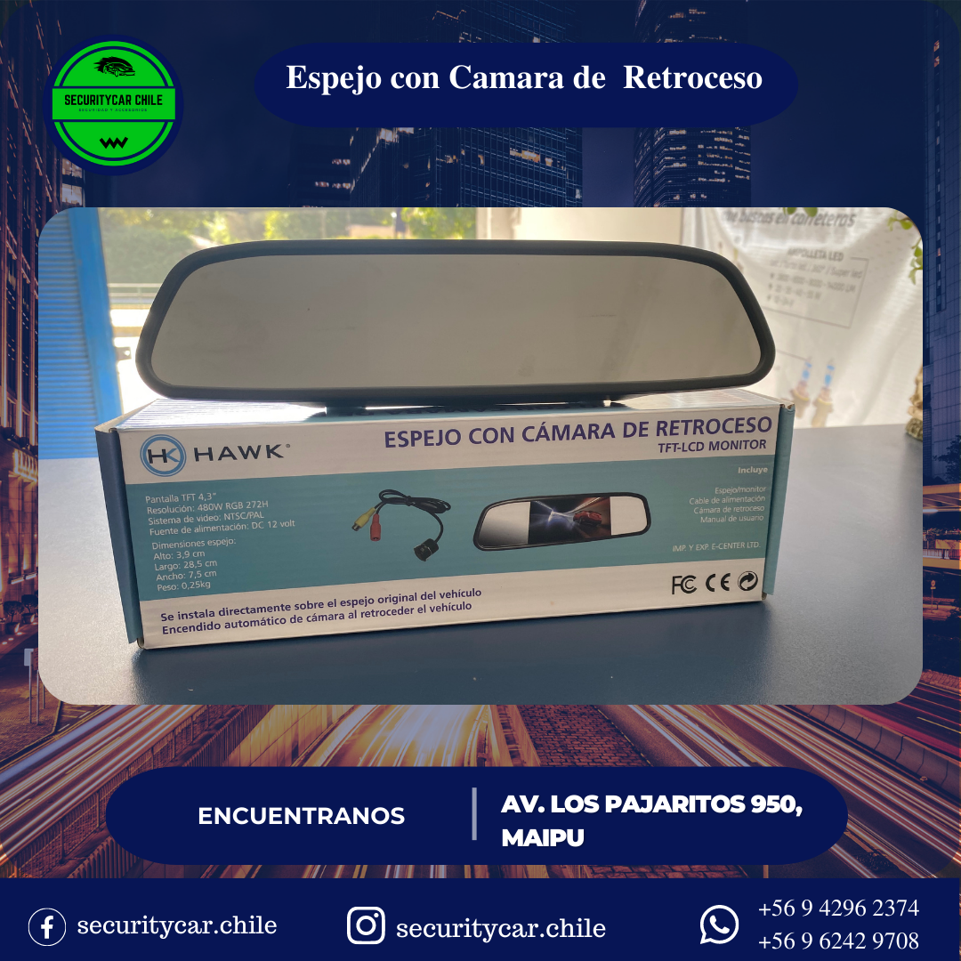 Espejo con camara de retroceso